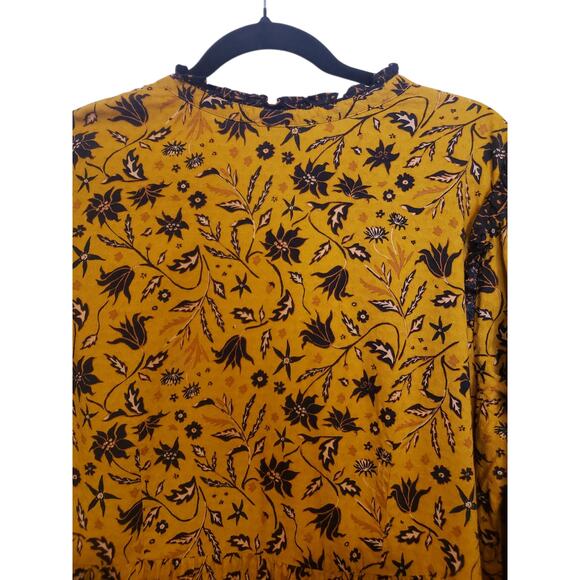 Universal Thread Yellow Floral Cottagecore Maxi Dress XL Long Sleeve - Picture 4 of 10